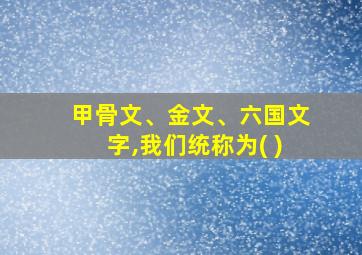 甲骨文、金文、六国文字,我们统称为( )